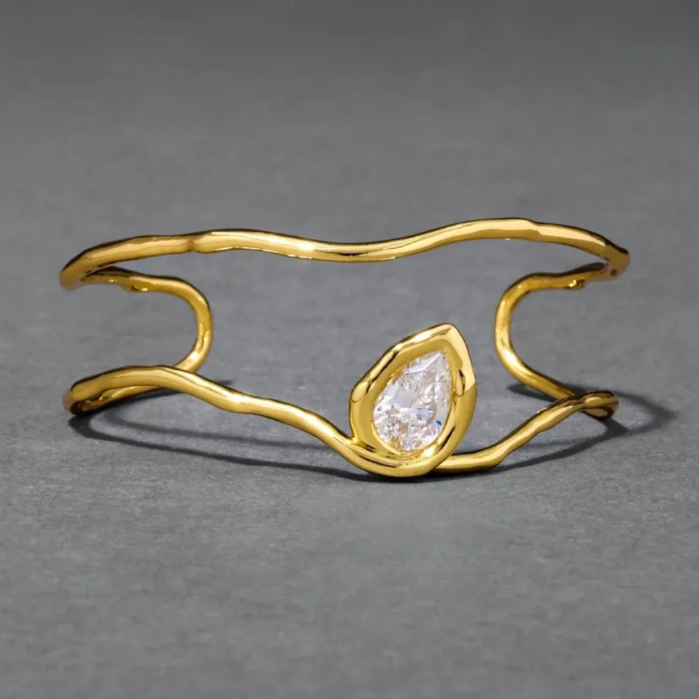 Alexis Bittar Asterales Gold Floating Cuff Bracelet